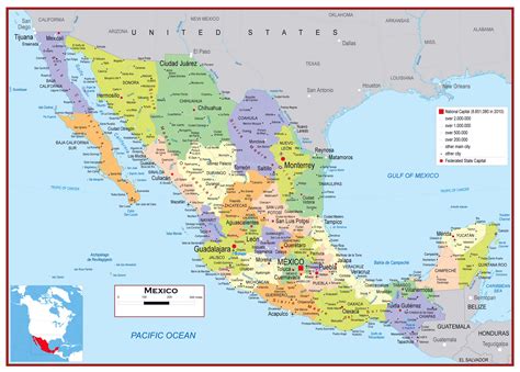 Mexico states and capitals interactive map .